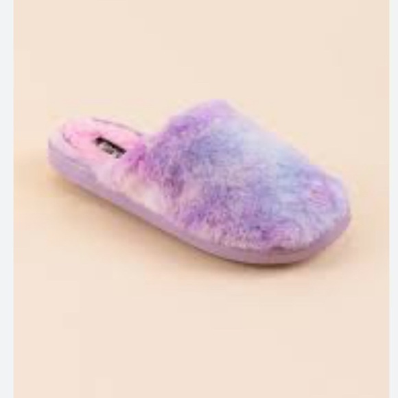 Womens Kensie Tie Dye Plush Scuff Slippers shoes XL 10/11 - Picture 7 of 10